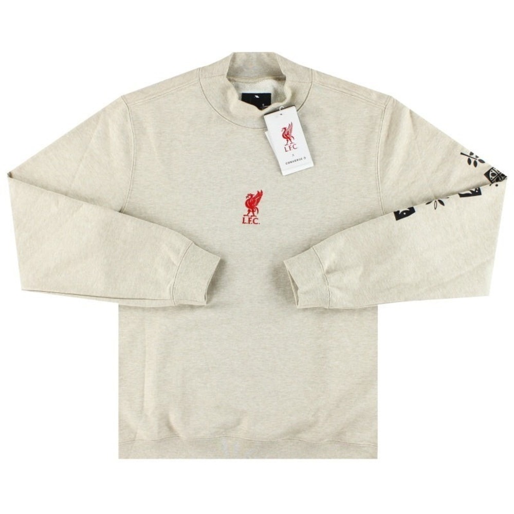 Liverpool Sweatshirt Men‎ XL Beige Soccer Converse Fleece Mockneck Pullover LFC